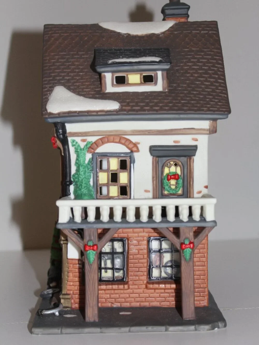 Vintage Heartland Valley Village Christmas Porcelain House Bike Bicycle Shop